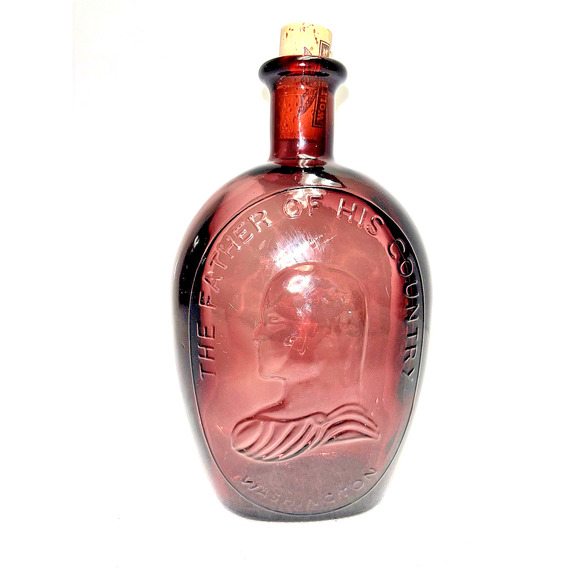 Washington Purple Amethyst Glass Bottle Wheaton Glass NJ Father of His Country - Picture 1 of 11